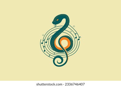 Vector treble clef snake logo