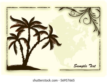 Vector tree abstract poster.