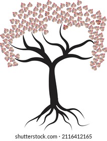 vector tree with attractive design,love leaf