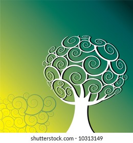 Vector tree background with space for text