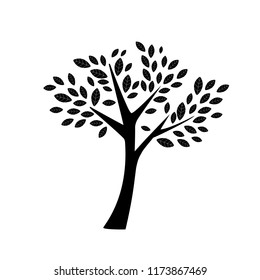 Black Tree Isolated On White Background Stock Vector (Royalty Free ...