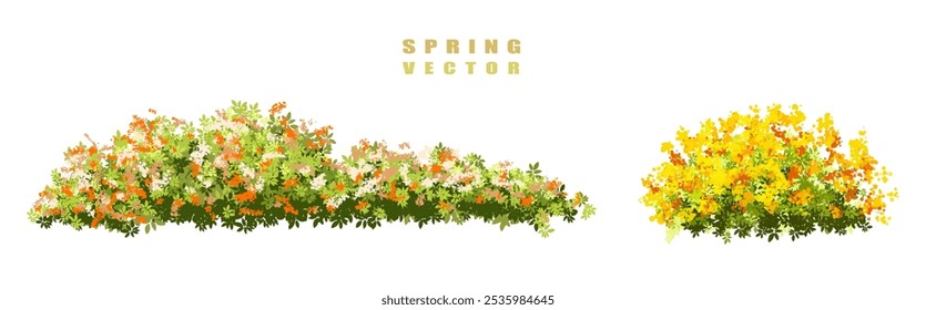 Vector of tree or blooming  side view isolated on white background ,watercolor tree elevation for landscape concept,environment scene,eco design,blossom garden for spring