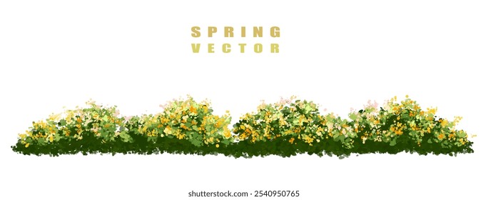 Vector of tree or blooming  side view isolated on white background ,watercolor tree elevation for landscape concept,environment scene,eco design,blossom garden for spring