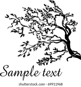 Vector of a tree branch silhouette