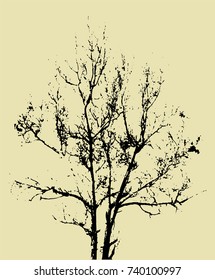 vector tree branches silhouette. illustration.