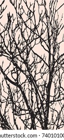 vector tree branches silhouette. illustration.