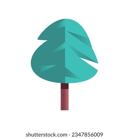 vector tree cartoon art deco retro illustration isolated