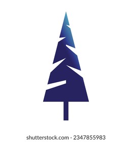 vector tree cartoon nigth neon illustration isolated