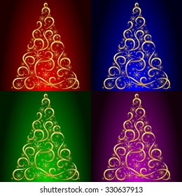 Vector tree of christmas background design. Illustration