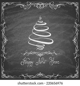 Vector tree of christmas card.