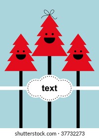 vector tree of christmas card