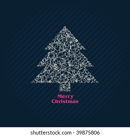 Vektorbaum der Weihnachtskarte