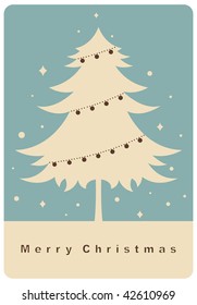 árbol vectorial de la tarjeta navideña