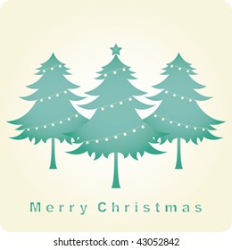   vector tree of christmas card