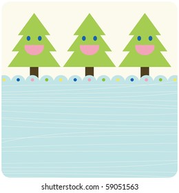 vector tree of christmas card