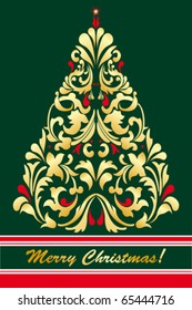 vector tree of christmas card