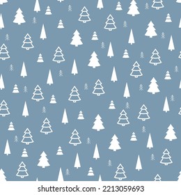 Vector tree Christmas. Seamless winter pattern