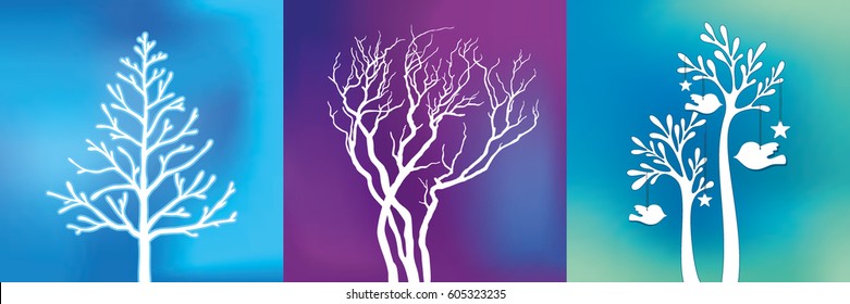 Vector tree collection.