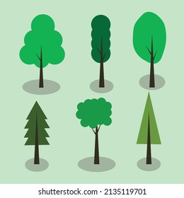 Vector Tree Collection Set Illustration