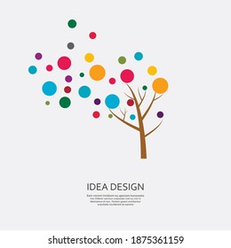 Vector tree with colored circles