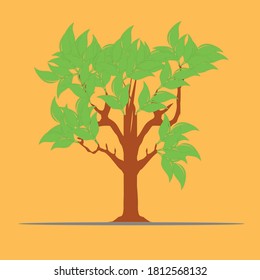 diseño de árbol vectorial con hojas sombreadas