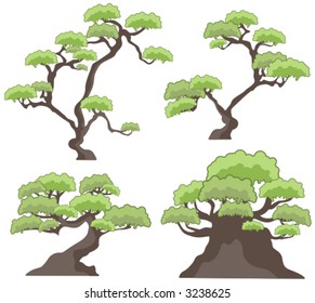 Vector tree designs in a single style. Check my portfolio for more of this series as well as thousands of other great vector items.