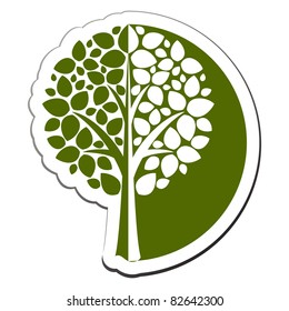 Vector tree emblem 1