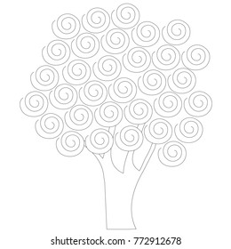 Vector tree for emblem, for icon, for decoration hand drawn stock vector illustration

