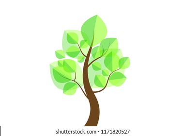 Vector tree emblem. Icon, logo tree.