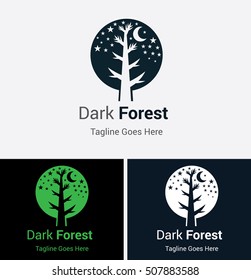 Vector tree emblem, Modern green Forest Logo