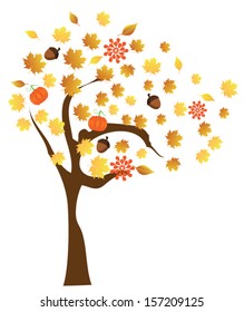 vector tree with fall elements