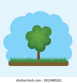 Vector tree in flat style for street design