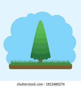 Vector tree in flat style for street design