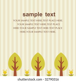 vector tree and flower background design