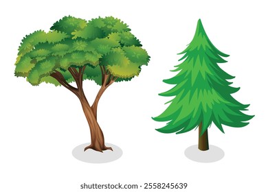 Vector of tree with flower grass or blooming shrub isolated on white background ,watercolor tree elevation for landscape concept,environment panorama scene,eco design,meadow for spring