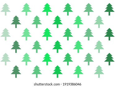 Vector tree with green gradation zig zag position