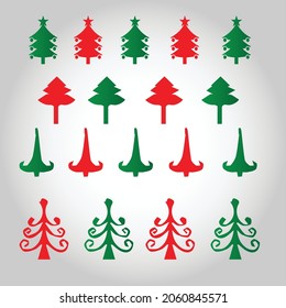 Vector tree with green gradation zig zag position