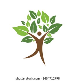 Vector - Tree green people identity card vector logo template