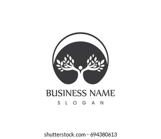 Vector - Tree green people identity card vector logo template
