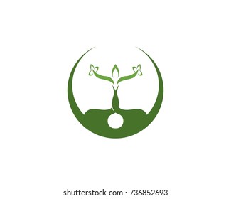 Vector - Tree green people identity card vector logo template
