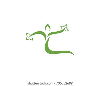 Vector - Tree green people identity card vector logo template

