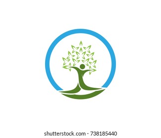 Vector - Tree green people identity card vector logo template