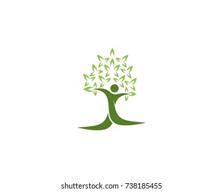 Vector - Tree green people identity card vector logo template
