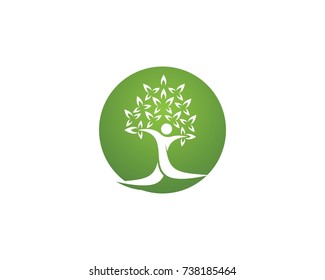 Vector - Tree green people identity card vector logo template