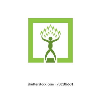 Vector - Tree green people identity card vector logo template
