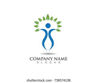 Vector - Tree green people identity card vector logo template
