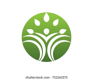 Vector - Tree green people identity card vector logo template
