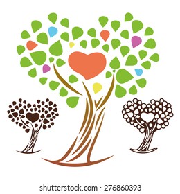 Vector tree. Heart.