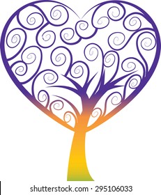 vector tree with heart shape