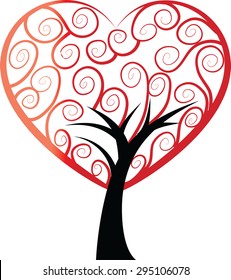 vector tree with heart shape